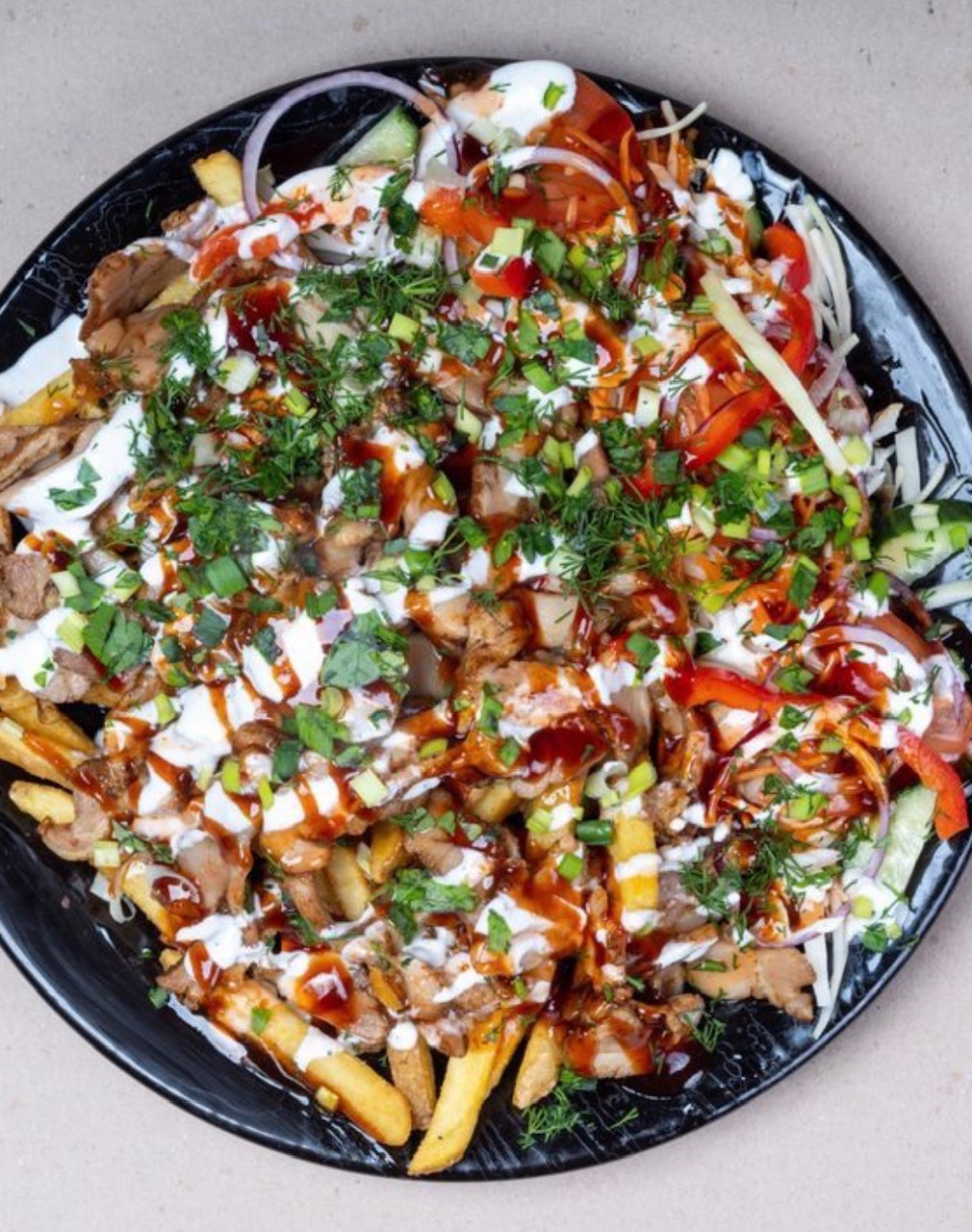 Colorful loaded catering platter